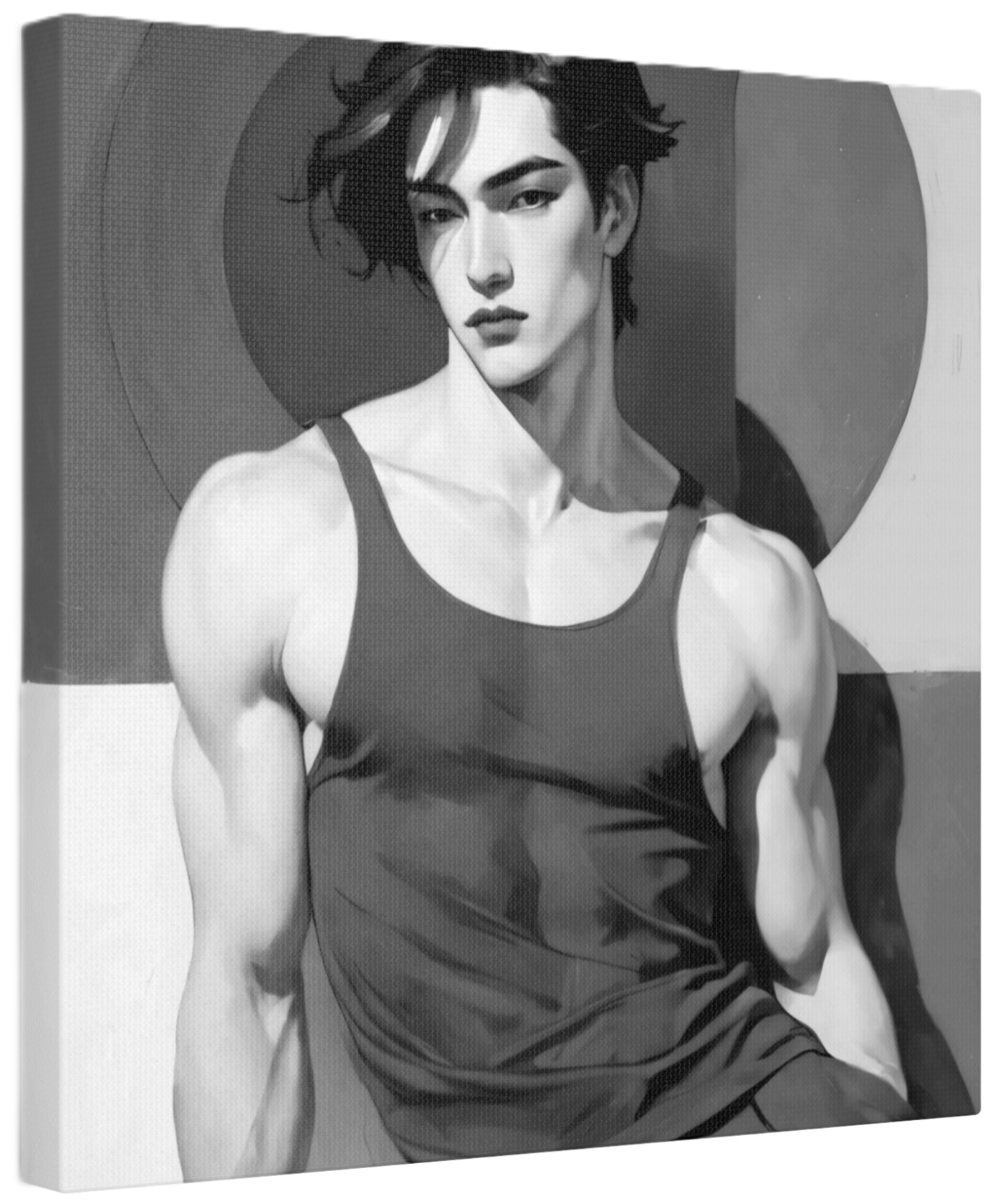 Custom Gay Male Black White Abstract Canvas Wall Art Sold In AREA51GALLERY New Orleans Gift Shop A Gay Owned Small Business