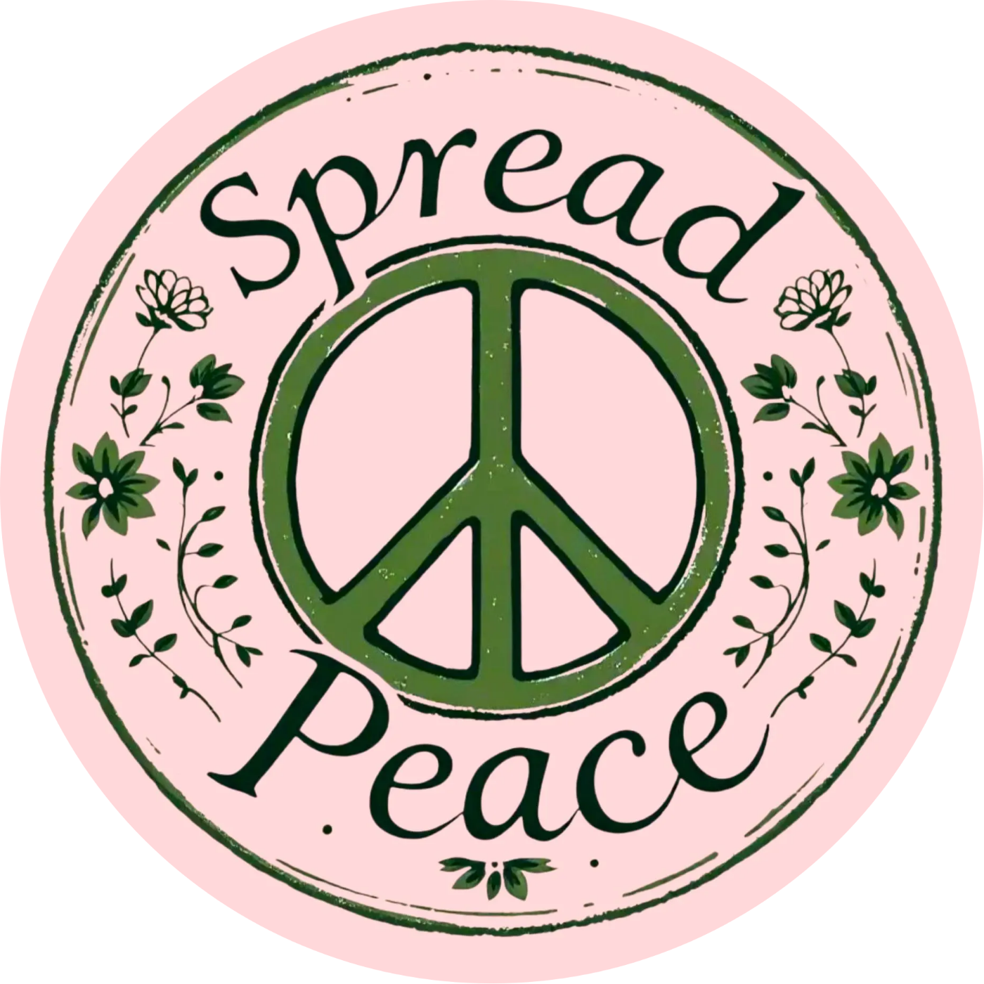 Spread Peace Sign Pink Pin Badge For Sale In AREA51GALLERY New Orleans 