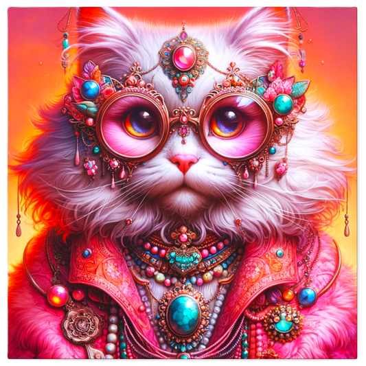 Stylish Fashion Cat Canvas Art Print For Sale In AREA51GALLERY New Orleans Gift Shop
