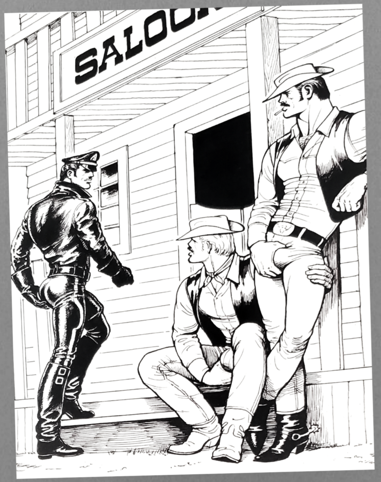 Tom Of Finland Western Cruising Comic Art For Sale In AREA51GALLERY New Orleans A Gay Owned Small Business.