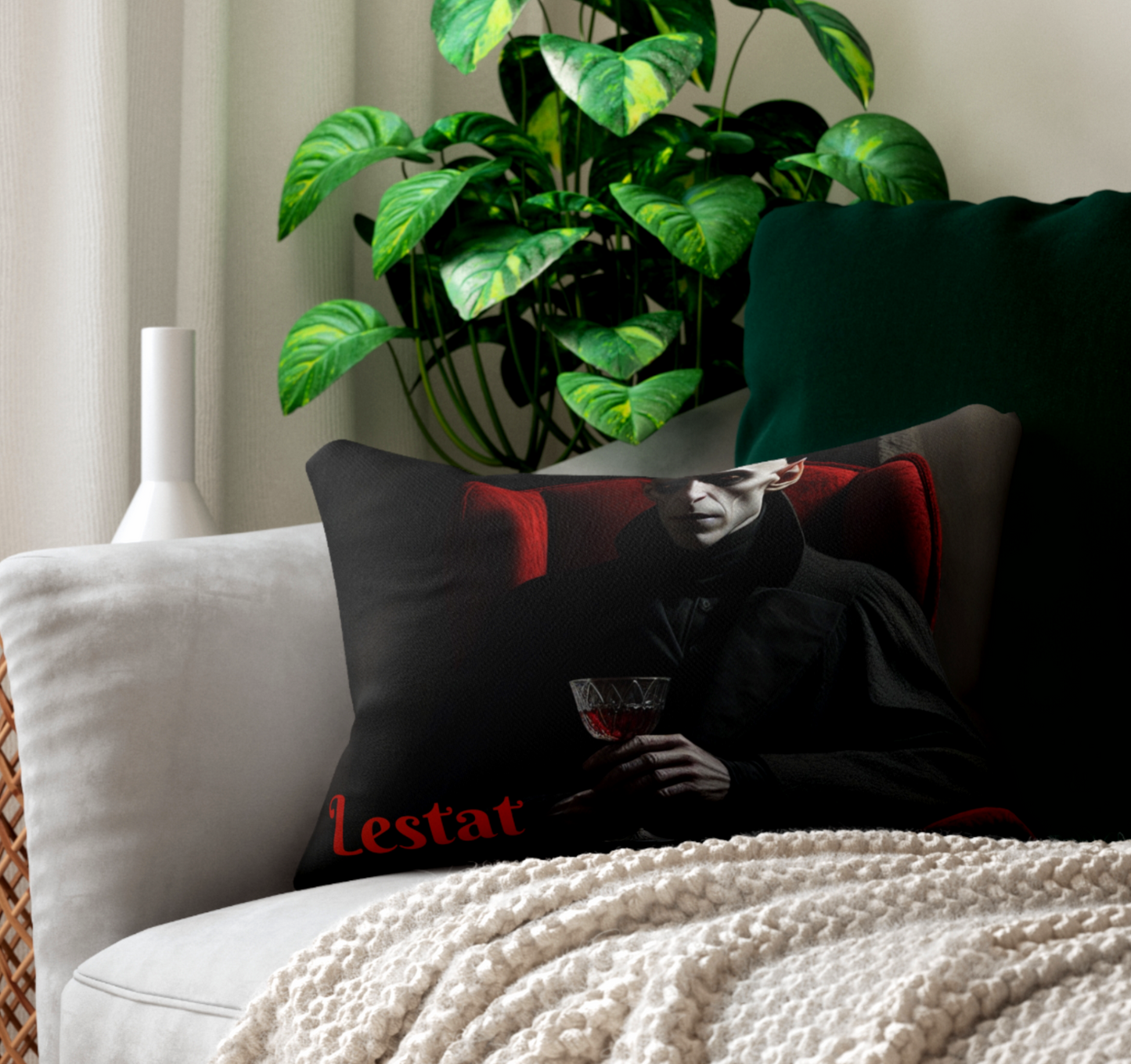 Personalizable Classic Movie Vampire Throw Pillow For Sale In AREA51GALLERY New Orleans Horror Gift Shop