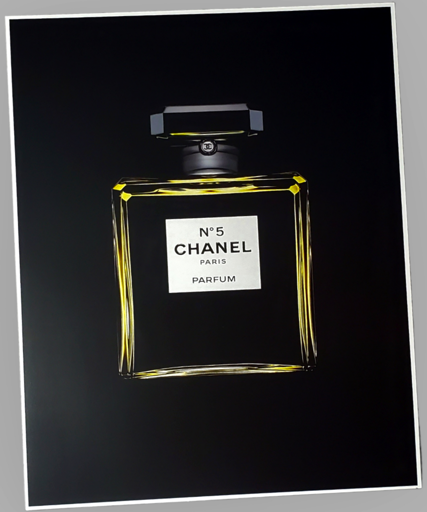 Authentic Chanel No.5 Perfume Bottle Poster  For Sale In AREA51GALLERY New Orleans 