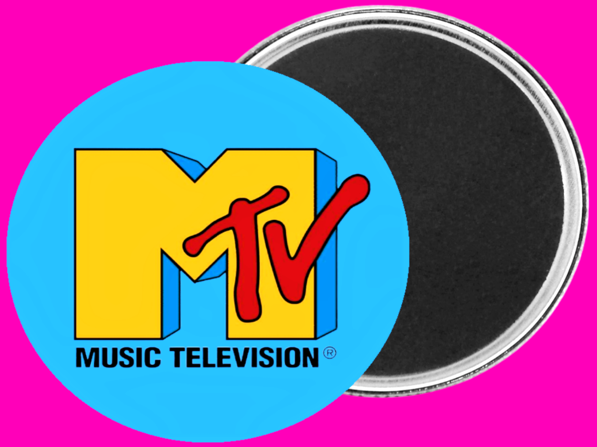 Custom Handmade Classic MTV Blue Logo Magnet For Sale In AREA51GALLERY New Orleans 