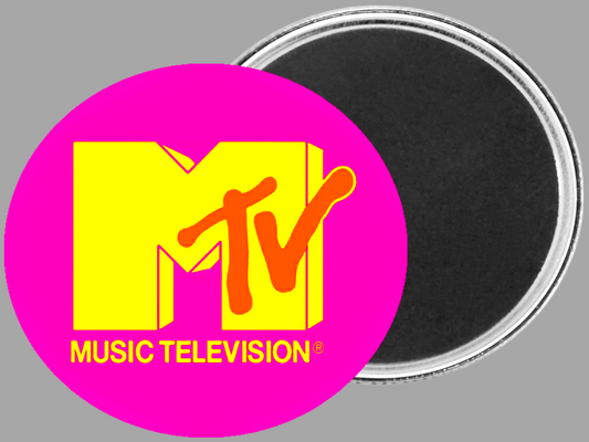 Custom Handmade MTV Pink & Yellow Logo Magnet For Sale In AREA51GALLERY New Orleans