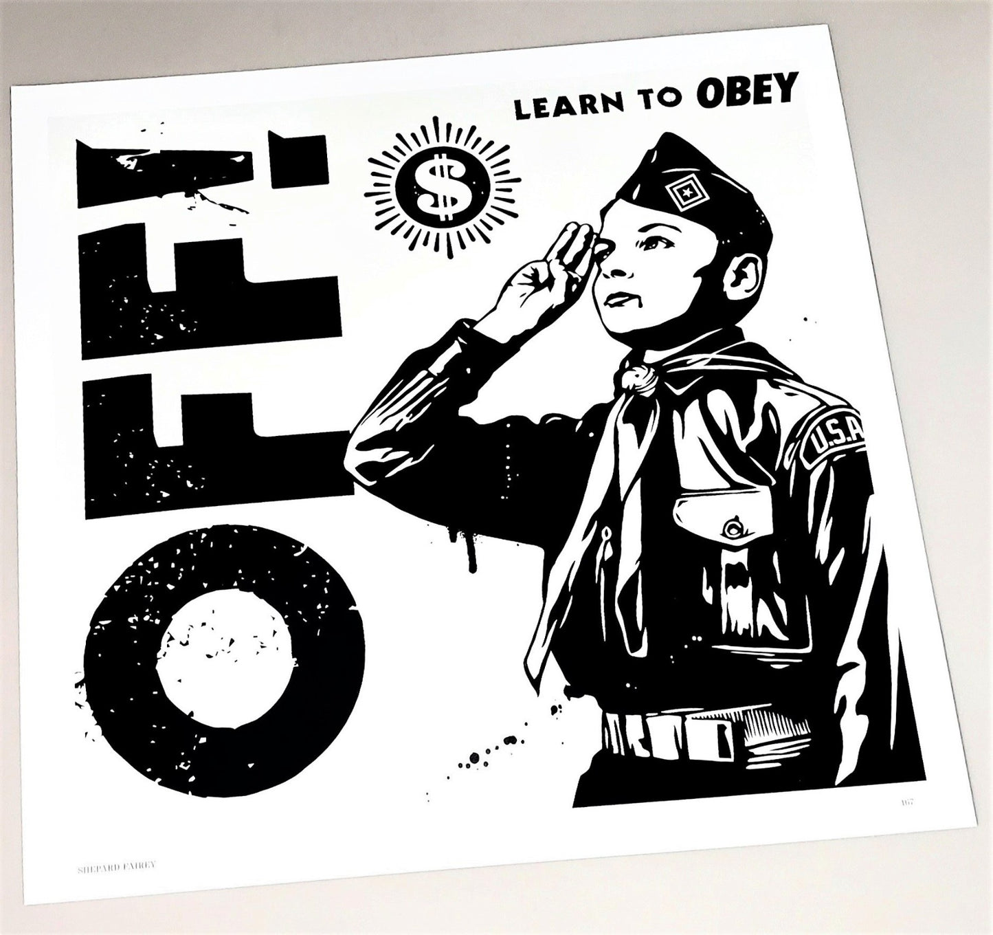 OFF! Learn To Obey 7" single cover original page art featured in 2017 Art Record Covers