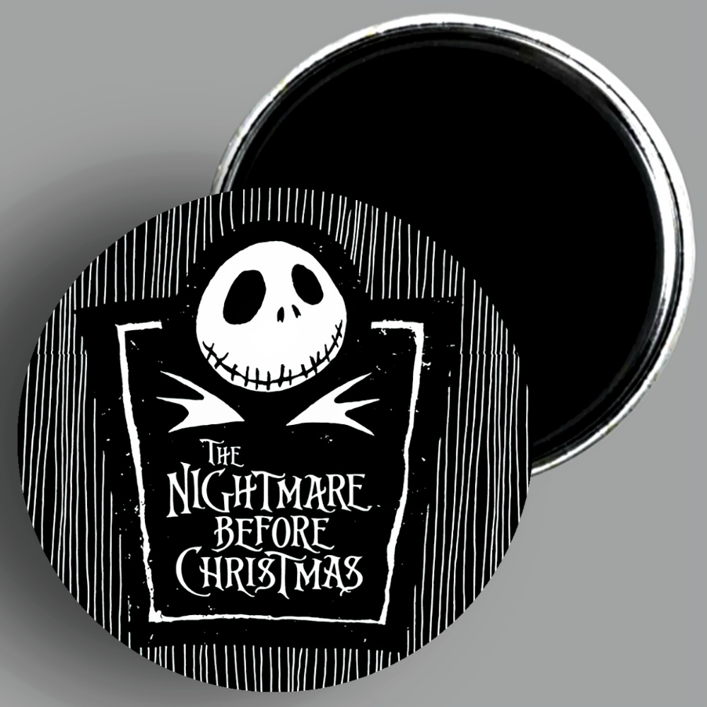 The Nightmare Before Christmas Jack black logo handcrafted 1PC 2.25" round magnet set available in area51gallery