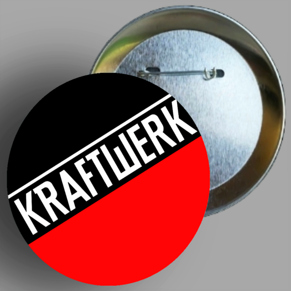Kraftwerk red black & white logo 1PC 2.25" round button pin available in area51gallery