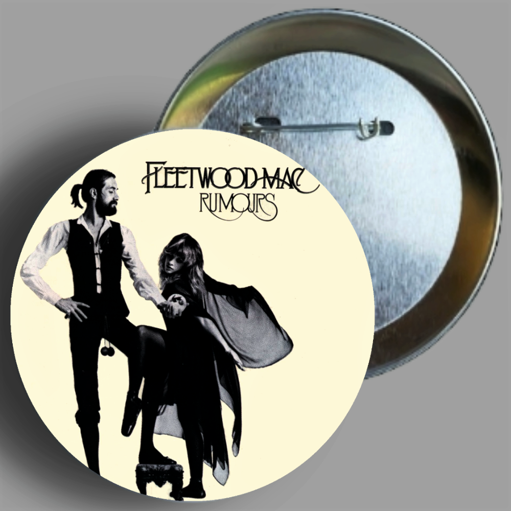 Custom Fleetwood Mac Rumours album cover handcrafted 2.25" round button pin available in area51gallery