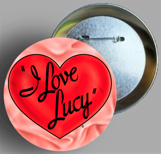 I Love Lucy colorized logo handcrafted 2.25" round button pin  available inarea51gallery