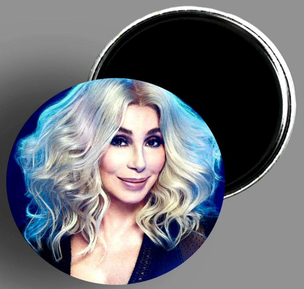 Cher Dancing Queen album handcrafted 2.25" round fridge magnet available in area51gallery
