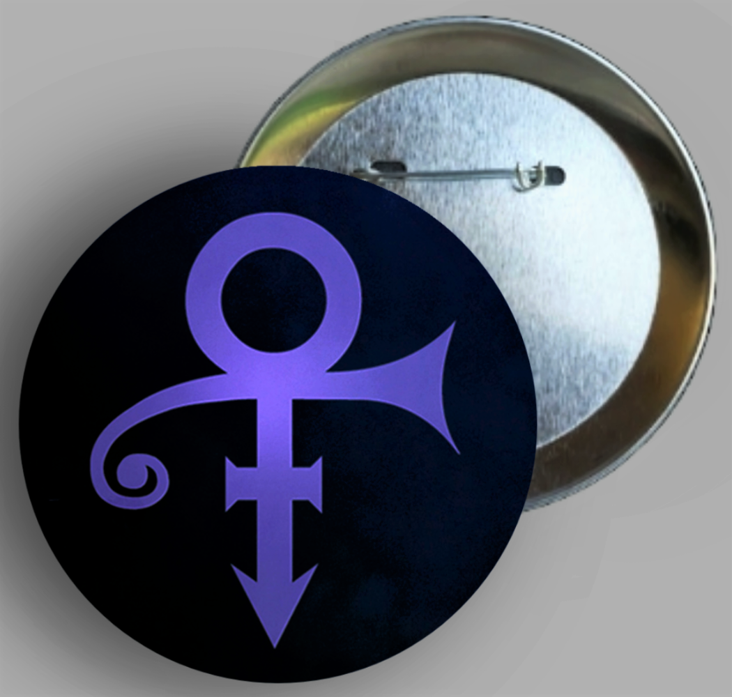 Prince Love Symbol Button Pin Available In AREA51GALLERY New Orleans