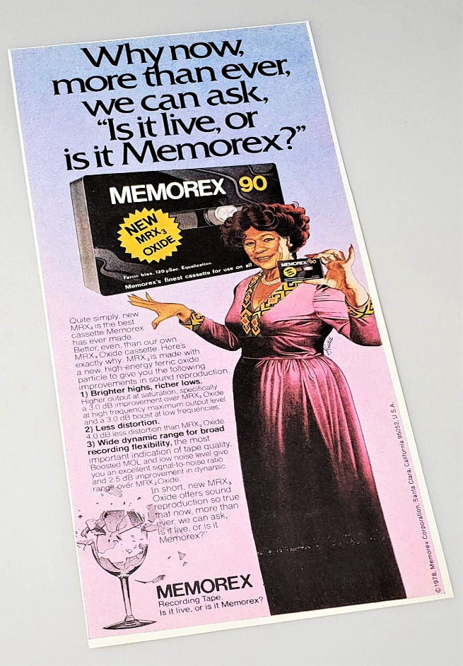 Ella Fitzgerald Vintage Memorex Advertisement  Memorabilia 