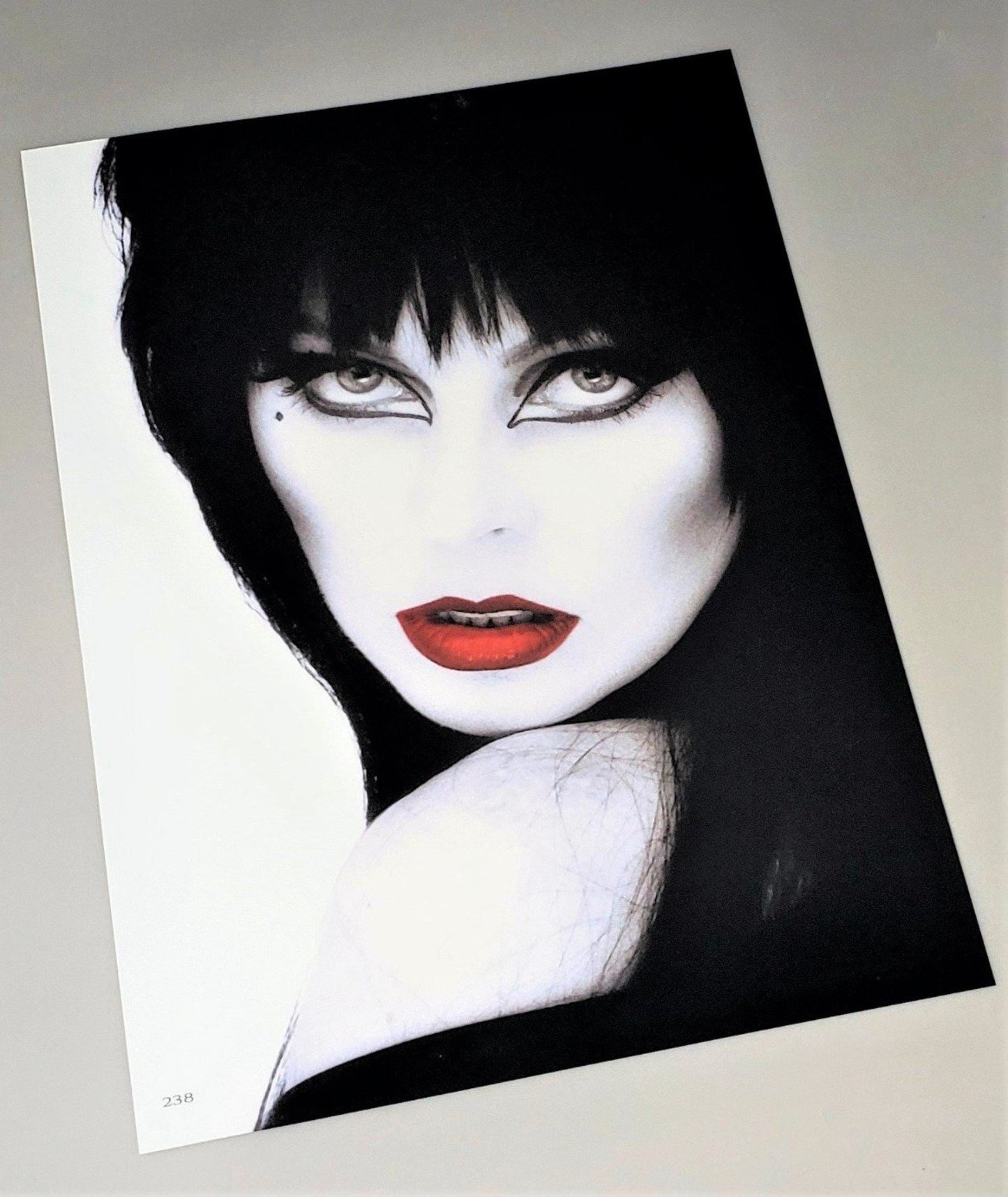 Elvira Mistress Of The Dark Black And White With Red Lips Portrait Art Print