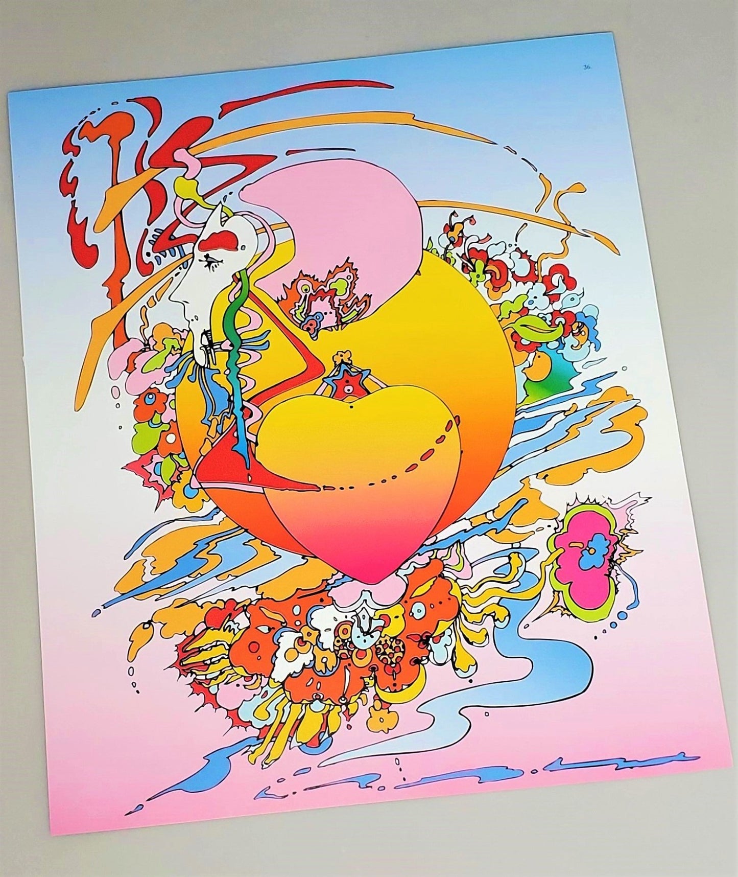 Orange Heart featured in The Art Of Peter Max 2002 edition hardcover book