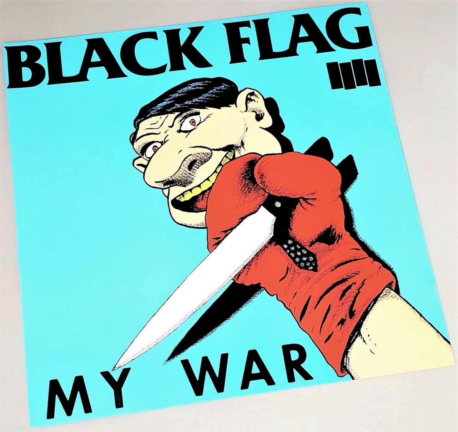 Black Flag 1984 My War cover original page art featured in 2017 Art Record Covers 