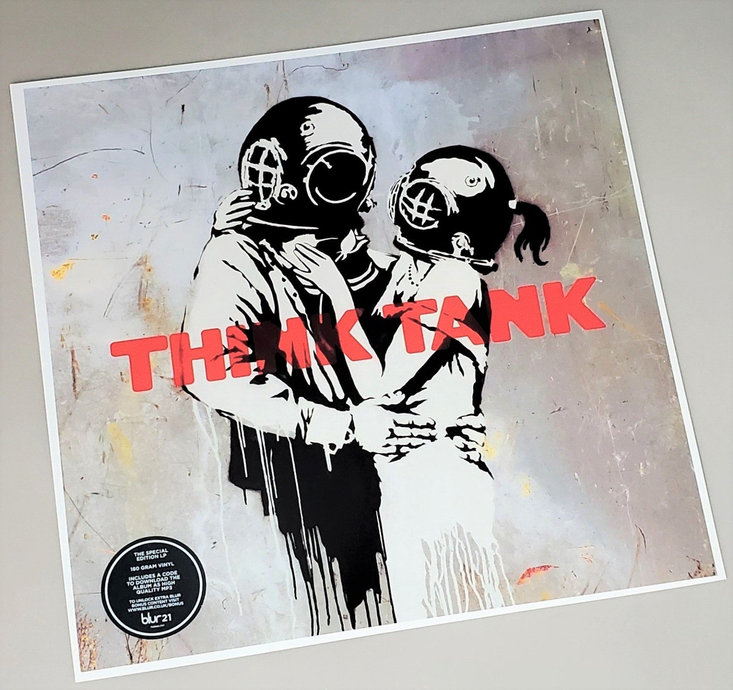 Blur 2003 Think Tank limited edition CD cover original page art featured in 2017 Art Record Covers 