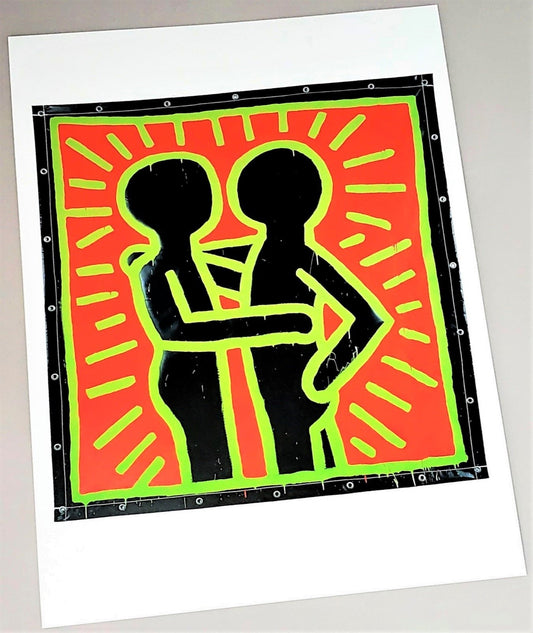 Untitled 1982 (couple in black, red & green) page featured in the 2016 edition of Haring (Basic Art Series 2.0) hardcover book