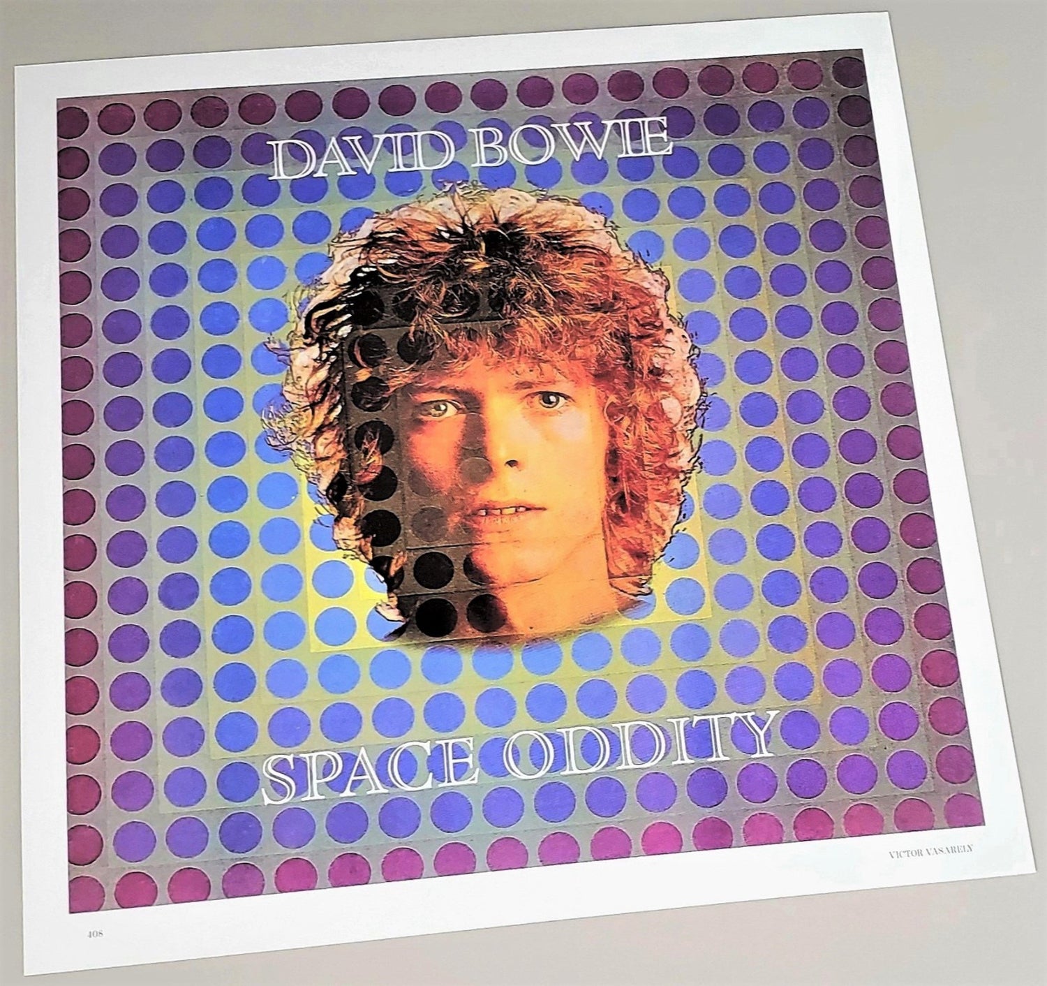 David Bowie 1969 album cover page featured in 2017 Art Record Covers coffee table book 