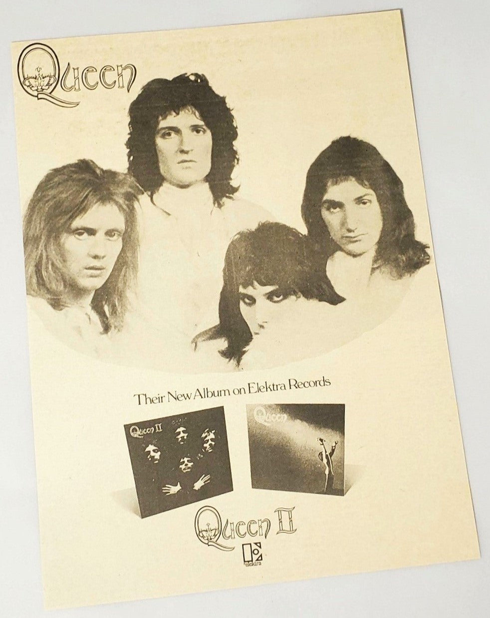 Vintage original June 1974 Queen II album release advertisement featured in Rolling Stone magazine