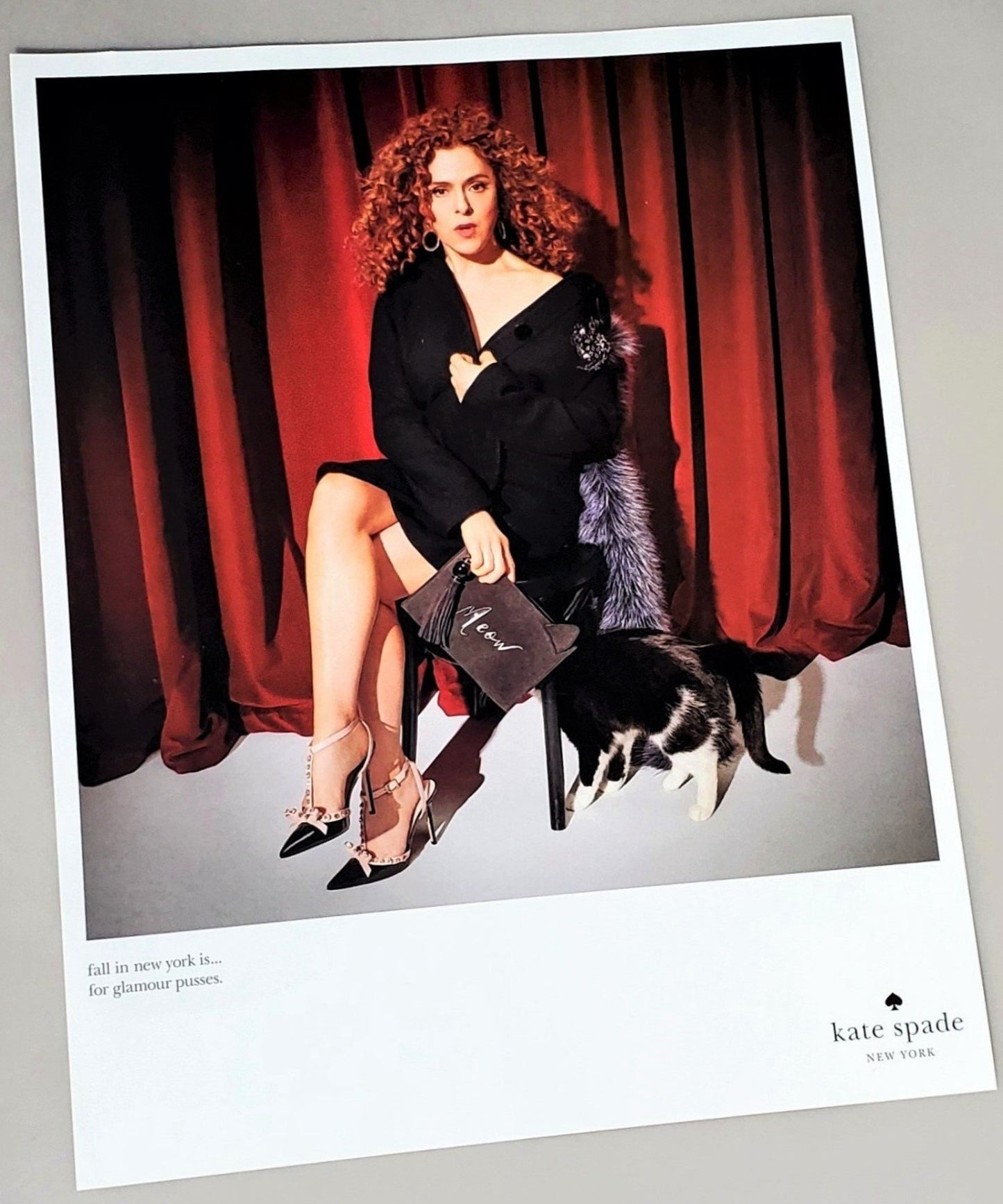 Bernadette Peters for Kate Spade photograph advertisement page featured in September 2016 Vogue magazine