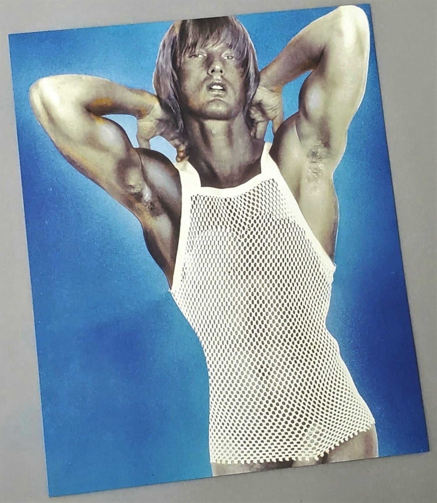 Peter Berlin Beefcake Print White Mesh Tank Available In AREA51GALLERY New Orleans 