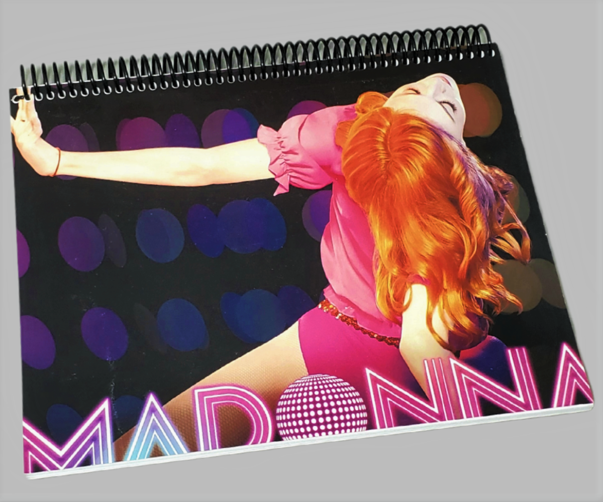 Authentic Madonna: Confessions on a Dance Floor album cover reintroduced as a functional spiral notebook by area51gallery