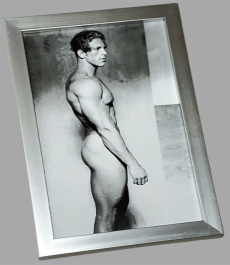 Custom framed Blake Little male nude originally photographed in 1995 available in area51gallery
