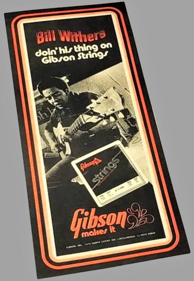 Gibson Guitar Strings Vintage Advertising Bill Withers available in area51gallery