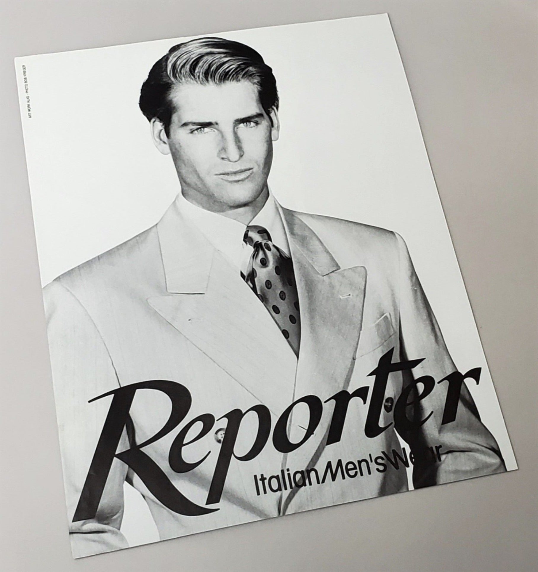 Original vintage 1989 Reporter ad featured in L'UOMO magazine