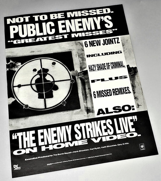 Public Enemy 1992 Greatest Misses Compilation Album  Interview Magazine Advertisement Poster 