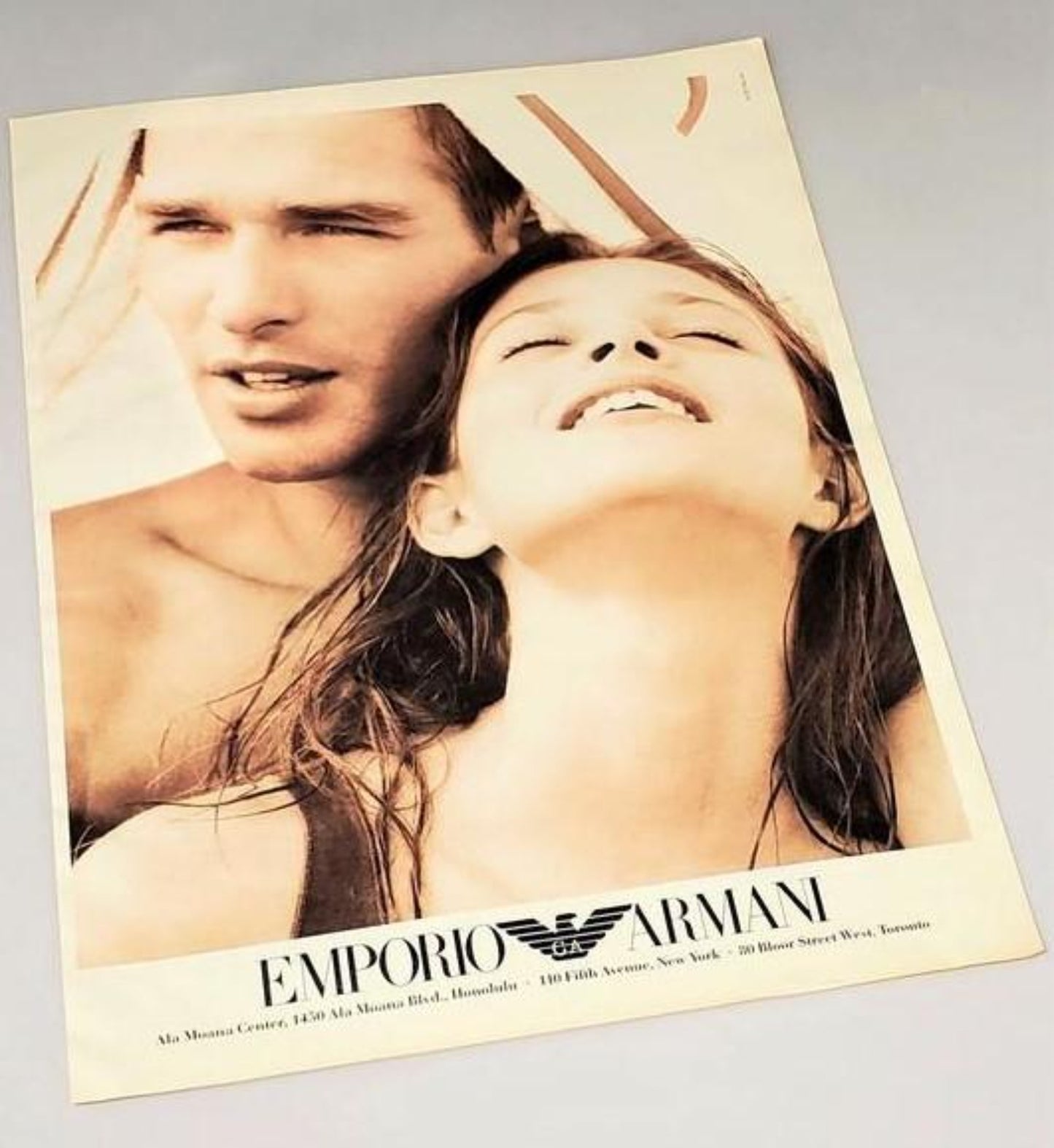 Vintage 1990 Emporio Armani Advertisement Featured In Andy Warhol's Interview Magazine  
