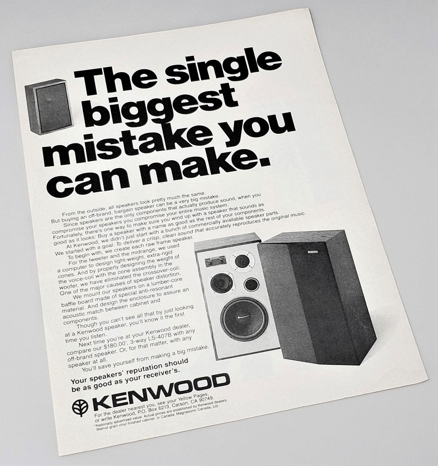 Original 1978 Kenwood ad featured in Playboy magazine