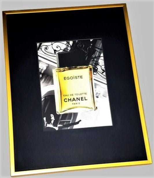 Chanel Egoiste fragrance framed photograph featured in Chanel: Fashion, Jewelry & Watches, Perfume & Beauty book available in area51gallery