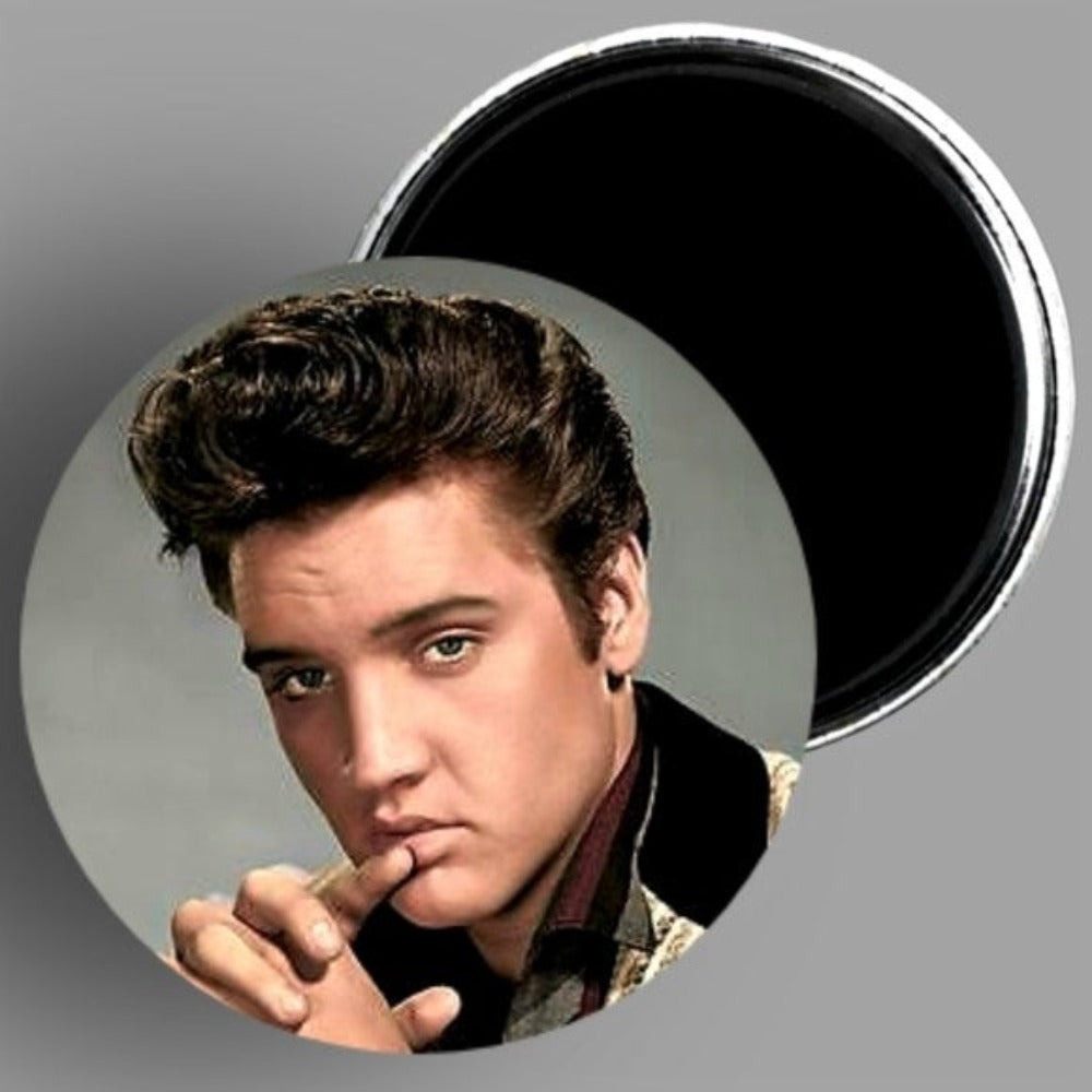Elvis 50's Style 2.25" Round Fridge Magnet Available In AREA51GALLERY New Orleans